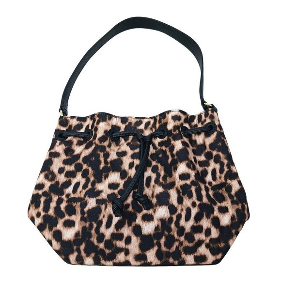 Talbots Leopard Print Drawstring Bucket Bag Animal Print - Picture 1 of 10